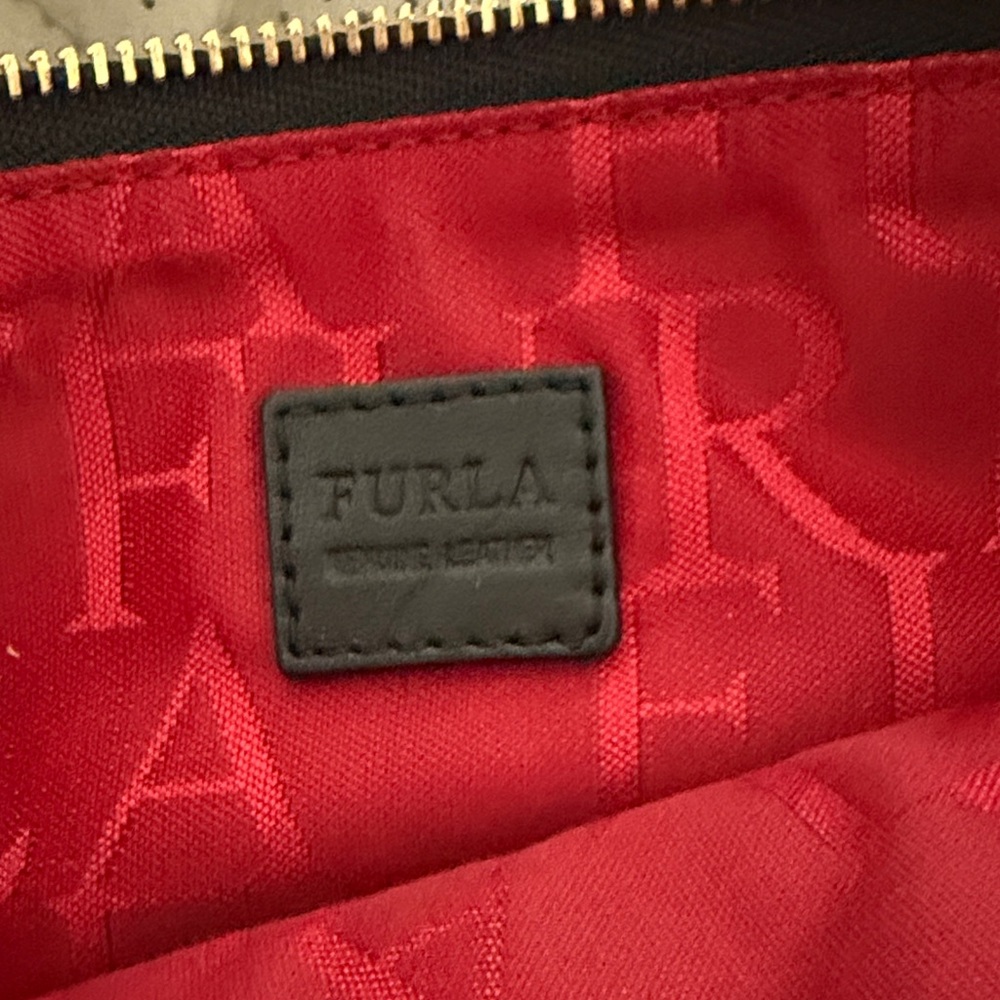 Furla Black Leather Mini Bag with Gold Bow Accent - Picture 2 of 7